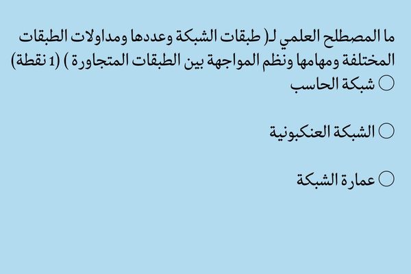 المصطلح العلمي لـ( طبقات الشبكة وعددها ومداولات الطبقات