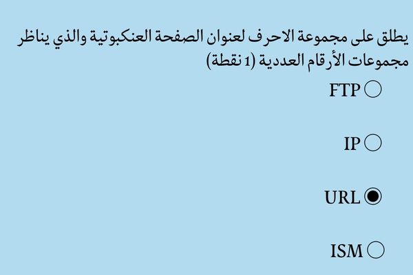 يطلق على مجموعة الاحرف لعنوان الصفحة العنكبوتية